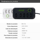 Extensão tomada,Extensão elétrica,Tomada usb,Filtro de linha de tomada,Regua tomadas de energia,Extensao eletrica,110-220V,10A