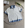 Camisa Polo Estilo Americano Retrô de Manga Curta para Homens, Camiseta de Verão com Gola Reversível e Estampa Xadrez, Efeito de Duas Peças