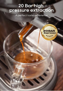 HiBREW 20Bar Máquina de café expresso semiautomática com temperatura ajustável fria/quente super fina cafeteira cappuccino H10B