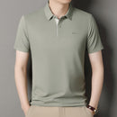 2025 camisa polo masculina de manga curta de marca de alta qualidade verão moda d-letra casual negócios gelo seda legal camiseta