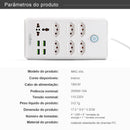 Extensão tomada,Extensão elétrica,Tomada usb,Filtro de linha de tomada,Regua tomadas de energia,Extensao eletrica,110-220V,10A