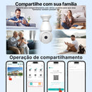Câmera de rede sem fio com lâmpada E27 Câmera inteligente para casa ao ar livre à prova d'água com áudio bidirecional icsee