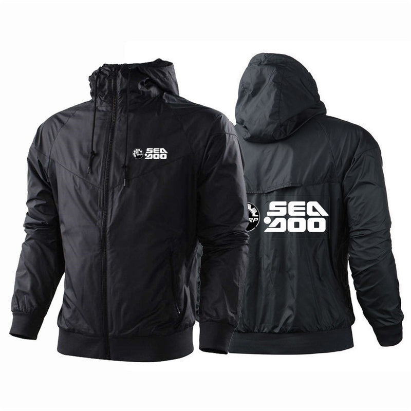Jaqueta Esportiva Premium Masculina BRP Sea-Doo com Estampa de Logo, Corta-Vento, para Primavera/Outono, Modelo 2026, Nova Coleção
