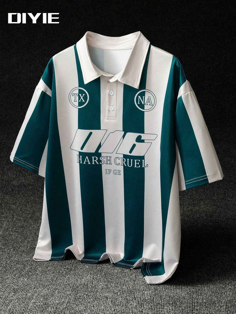 Camisa Polo Masculina Estilo Universitário Jovem e Atleta, Camisa Polo de Manga Curta para Moda de Rua
