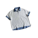Camisa Polo Estilo Americano Retrô de Manga Curta para Homens, Camiseta de Verão com Gola Reversível e Estampa Xadrez, Efeito de Duas Peças