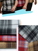 Camisa xadrez masculina casual estilo universitário de manga curta, adequada para uso no campus na primavera e no outono e para viagens diárias