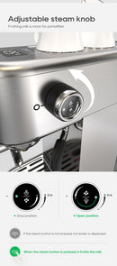 HiBREW 20Bar Máquina de café expresso semiautomática com temperatura ajustável fria/quente super fina cafeteira cappuccino H10B