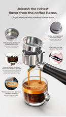 HiBREW 20Bar Máquina de café expresso semiautomática com temperatura ajustável fria/quente super fina cafeteira cappuccino H10B