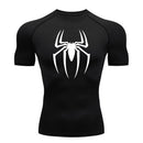 Camisa de alongamento masculina com estampa de aranha, camiseta de secagem