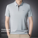 2025 camisa polo masculina de manga curta de marca de alta qualidade verão moda d-letra casual negócios gelo seda legal camiseta