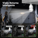 Câmera de rede sem fio com lâmpada E27 Câmera inteligente para casa ao ar livre à prova d'água com áudio bidirecional icsee