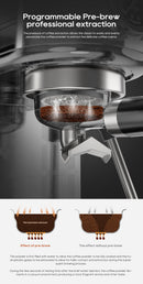 HiBREW 20Bar Máquina de café expresso semiautomática com temperatura ajustável fria/quente super fina cafeteira cappuccino H10B