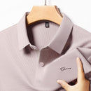 2025 camisa polo masculina de manga curta de marca de alta qualidade verão moda d-letra casual negócios gelo seda legal camiseta