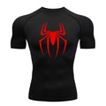 Camisa de alongamento masculina com estampa de aranha, camiseta de secagem