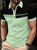 Camisa Polo Masculina de Verão 2026 com Estampa Listrada, Respirável, Leve, Casual e Elegante para Uso Externo