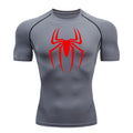 Camisa de alongamento masculina com estampa de aranha, camiseta de secagem