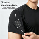 Camiseta Jcolour GORE-TEX Quick-Dry, Secagem Rápida, Respirável, Anti-Suor, Esportiva Fitness Academia, Tecido Elástico