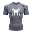 Camisa de alongamento masculina com estampa de aranha, camiseta de secagem
