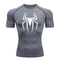 Camisa de alongamento masculina com estampa de aranha, camiseta de secagem