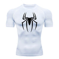 Camisa de alongamento masculina com estampa de aranha, camiseta de secagem