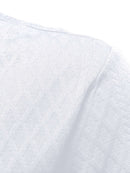 Camisa Polo Masculina Casual Esportiva em Jacquard com Bloco de Cores e Manga Curta com Botões