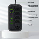 Extensão tomada,Extensão elétrica,Tomada usb,Filtro de linha de tomada,Regua tomadas de energia,Extensao eletrica,110-220V,10A