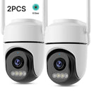1peças 2 peças de câmera PTZ WiFi Câmera IP externa Vigilância por vídeo Proteção de segurança residencial Detecção iCsee
