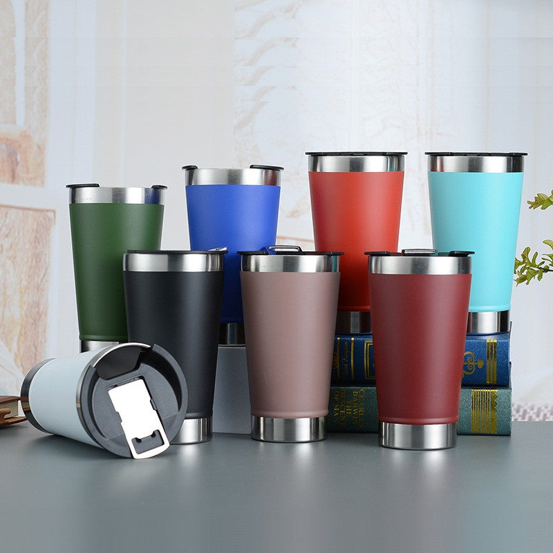 Drop Copo Térmico 473ml Com Tampa E Abridor Inox Quente Gelado Manter Temperatura Por Horas Promoção A Vácuo Caneca Isola
