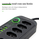 Extensão tomada,Extensão elétrica,Tomada usb,Filtro de linha de tomada,Regua tomadas de energia,Extensao eletrica,110-220V,10A