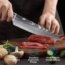 Laser damasco faca de cozinha cutelo carne frutas pão faca churrasco desossa fa