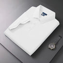 Camisa Polo Masculina de Verão 2026, Luxo Leve, Manga Curta, Bordada, Casual de Negócios