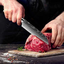 Laser damasco faca de cozinha cutelo carne frutas pão faca churrasco desossa fa