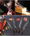 Laser damasco faca de cozinha cutelo carne frutas pão faca churrasco desossa fa