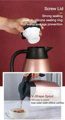 Garrafa térmica de café 2l, frascos de aço inoxidável, chaleira térmica de café