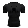 2025 camisa de alongamento masculina com estampa de aranha, camiseta de secagem