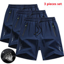 3 peças novos shorts de corrida dos homens ginásio esportes shorts secagem rápida treino treinamento fitness jogging calças curtas homem verão board shorts