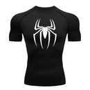 Camisa de alongamento masculina com estampa de aranha, camiseta de secagem