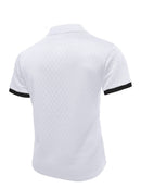 Camisa Polo Masculina Casual Esportiva em Jacquard com Bloco de Cores e Manga Curta com Botões