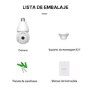 Câmera de rede sem fio com lâmpada E27 Câmera inteligente para casa ao ar livre à prova d'água com áudio bidirecional icsee