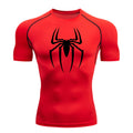 2025 camisa de alongamento masculina com estampa de aranha, camiseta de secagem