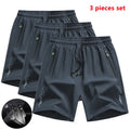 3 peças novos shorts de corrida dos homens ginásio esportes shorts secagem rápida treino treinamento fitness jogging calças curtas homem verão board shorts