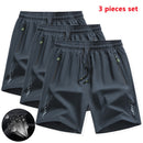 3 peças novos shorts de corrida dos homens ginásio esportes shorts secagem rápida treino treinamento fitness jogging calças curtas homem verão board shorts