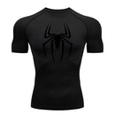 Camisa de alongamento masculina com estampa de aranha, camiseta de secagem