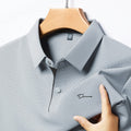 2025 camisa polo masculina de manga curta de marca de alta qualidade verão moda d-letra casual negócios gelo seda legal camiseta