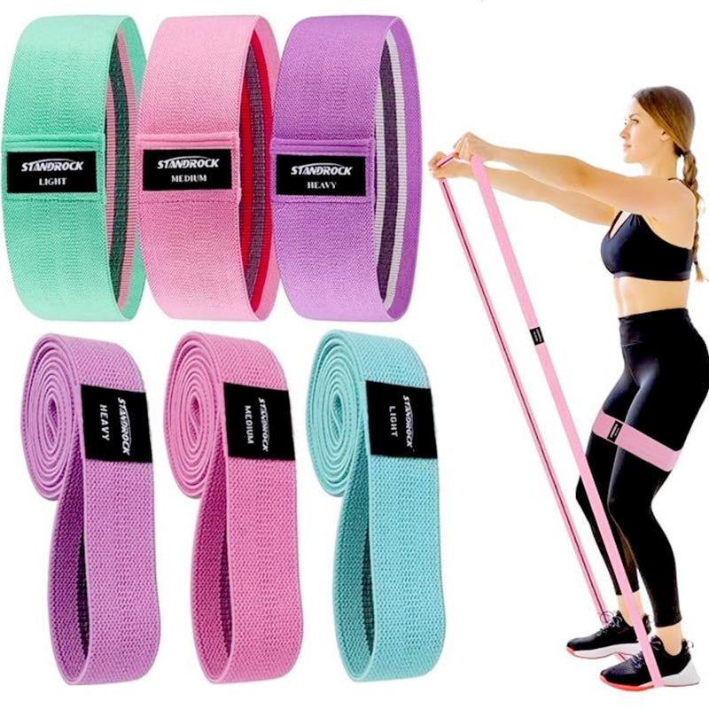 Kit de Faixas Elásticas para Glúteos com 3 Níveis de Resistência, Leves e Portáteis para Treino em Casa ou Academia