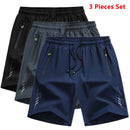 3 peças novos shorts de corrida dos homens ginásio esportes shorts secagem rápida treino treinamento fitness jogging calças curtas homem verão board shorts