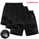 3 peças novos shorts de corrida dos homens ginásio esportes shorts secagem rápida treino treinamento fitness jogging calças curtas homem verão board shorts