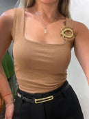 Cropped em Suplex de Alça com Fivela Mayra Ref. 1906