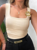 Cropped em Suplex de Alça com Fivela Mayra Ref. 1906